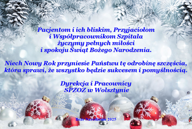 Życzenia z okazji Świąt Bożego Narodzenia i Nowego Roku 