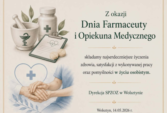Życzenia z okazji Dnia Farmaceuty i Opiekuna Medycznego 