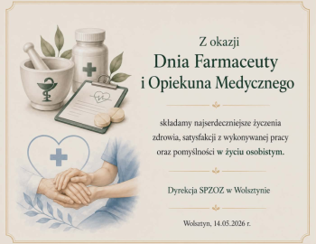 Życzenia z okazji Dnia Farmaceuty i Opiekuna Medycznego 