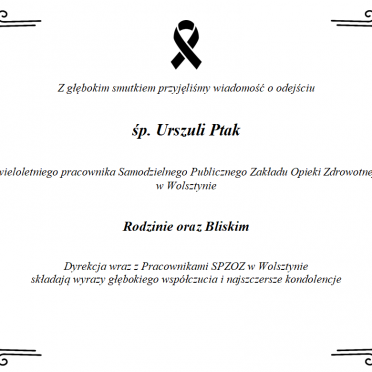 Odeszła Urszula Ptak 